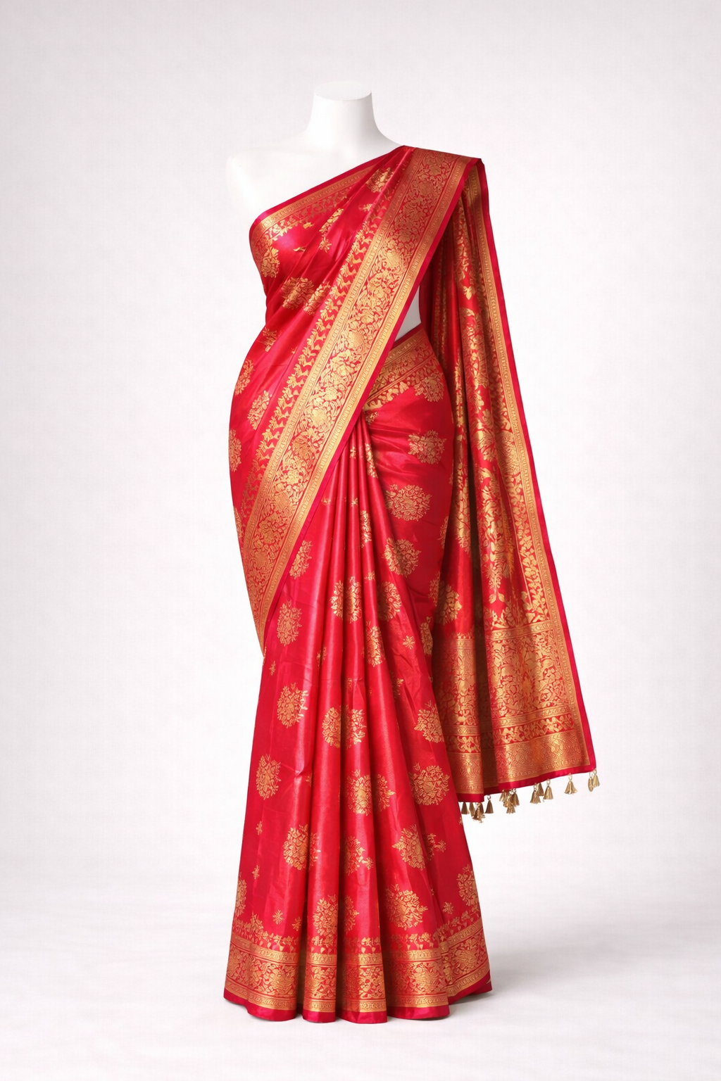 Red Banaras Silk Saree - Image 4